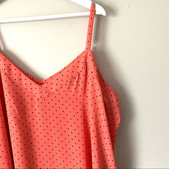 Torrid adjustable tank top orange black polka dot - Picture 3 of 4